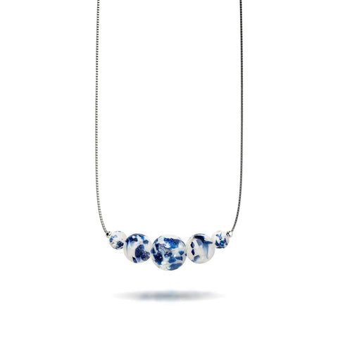 Starlit Waves | Collier avec fermoir infini en verre Firefly en argent sterling 925